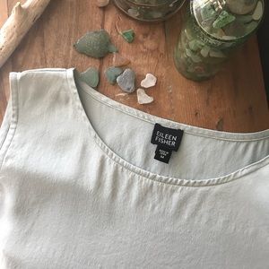 Eileen Fisher silk sea foam blue tank